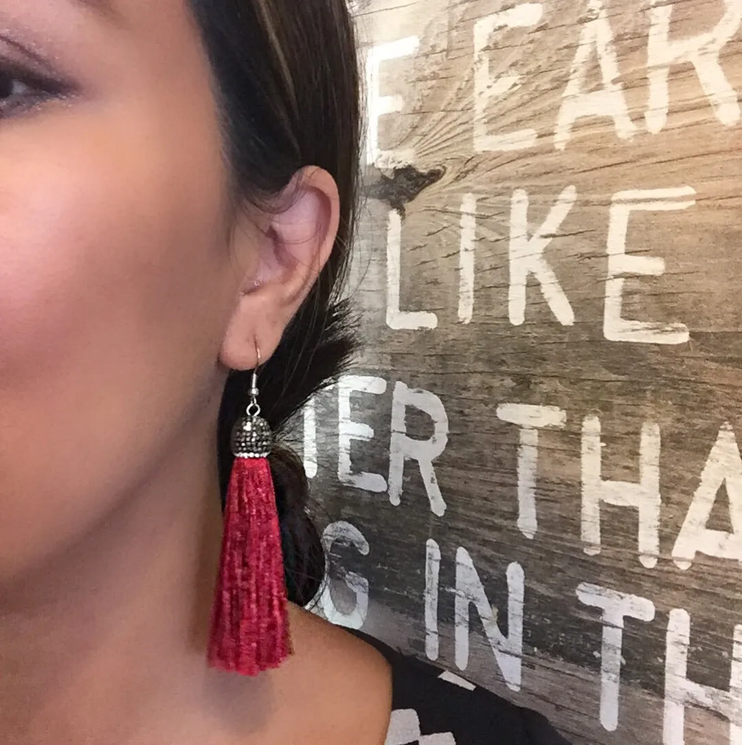 Isolde Bling Festive Statement Tassel Earrings