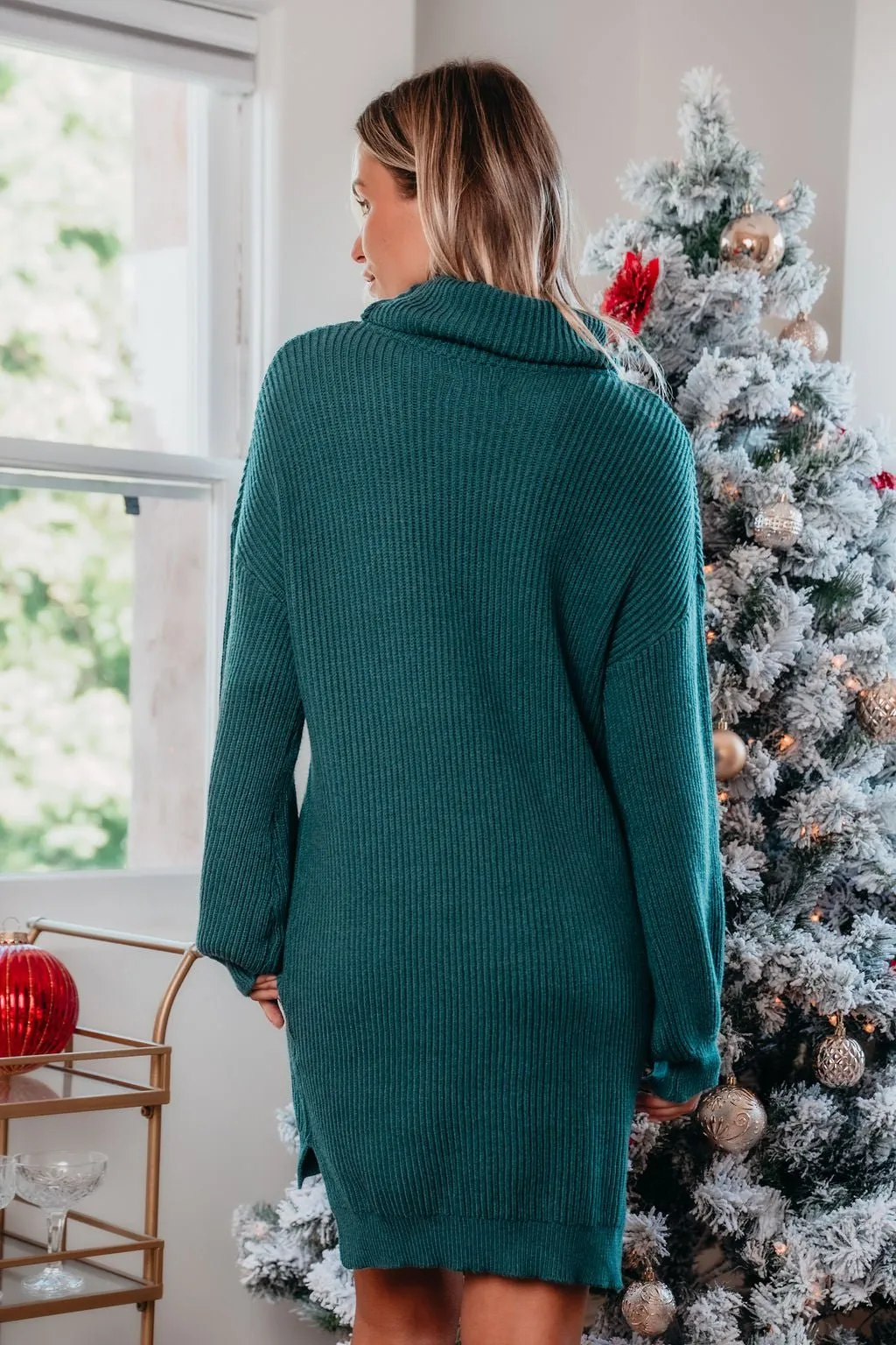 It's A Beaut Turtleneck Sweater Dress - Green