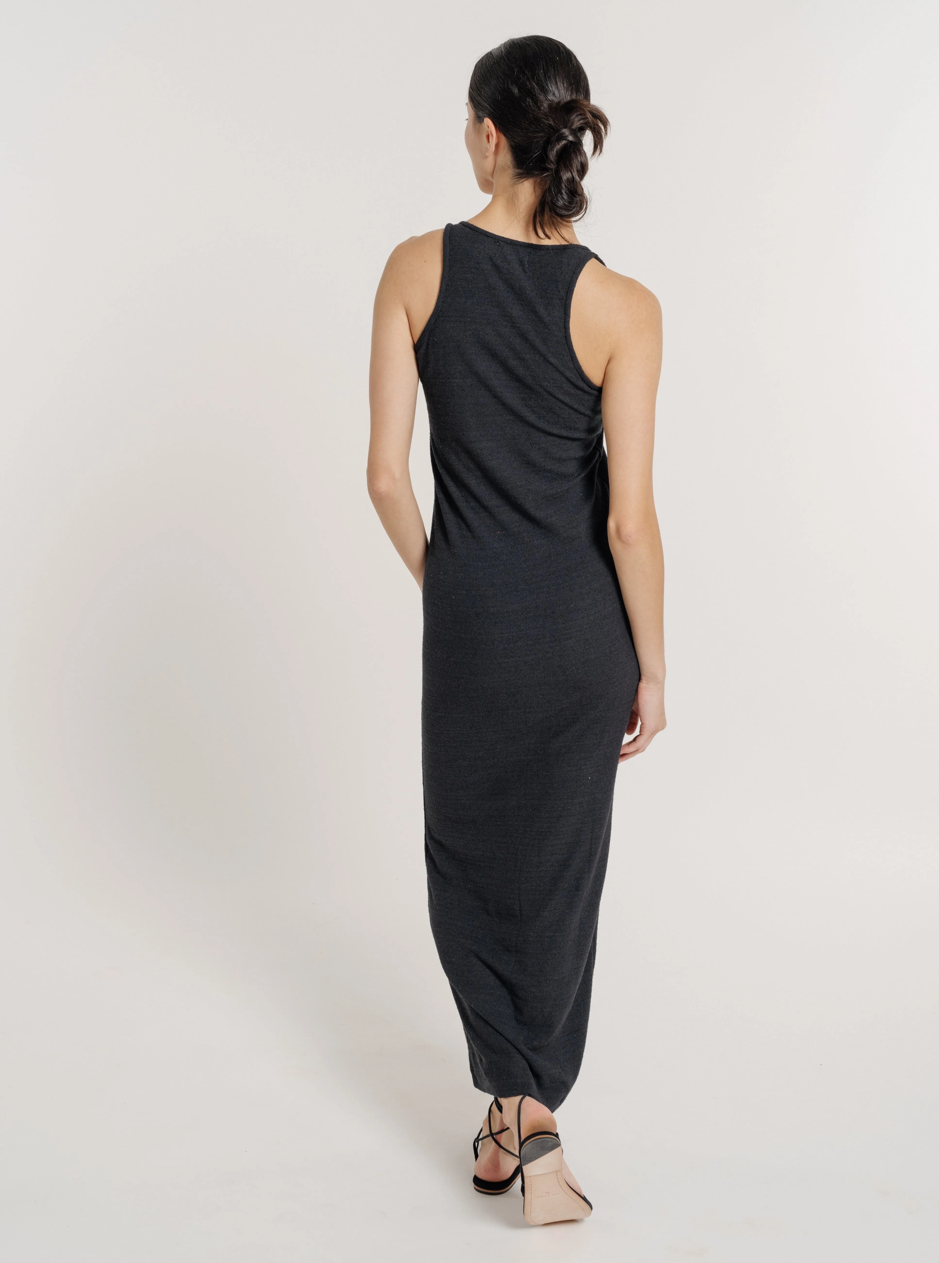 Jersey Knit Tank Dress - Black