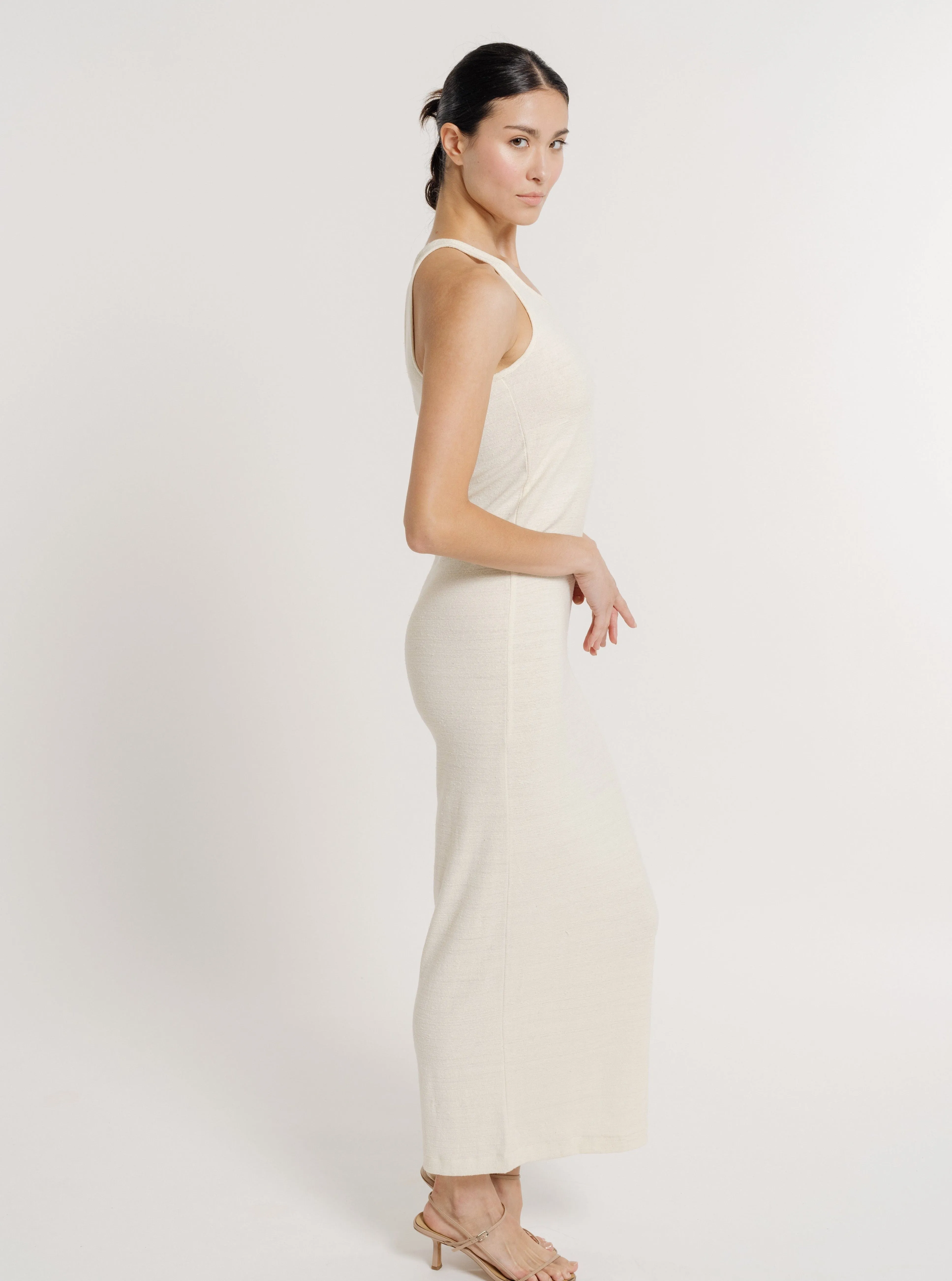 Jersey Knit Tank Dress - Ivory