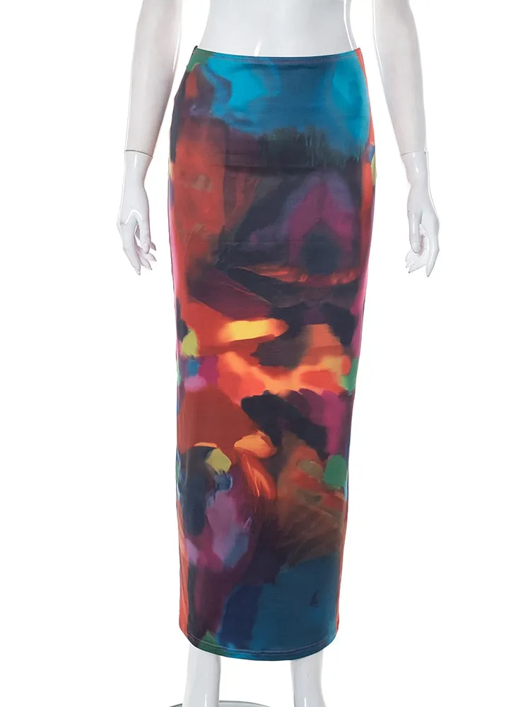 Jess Gradient Maxi Skirt