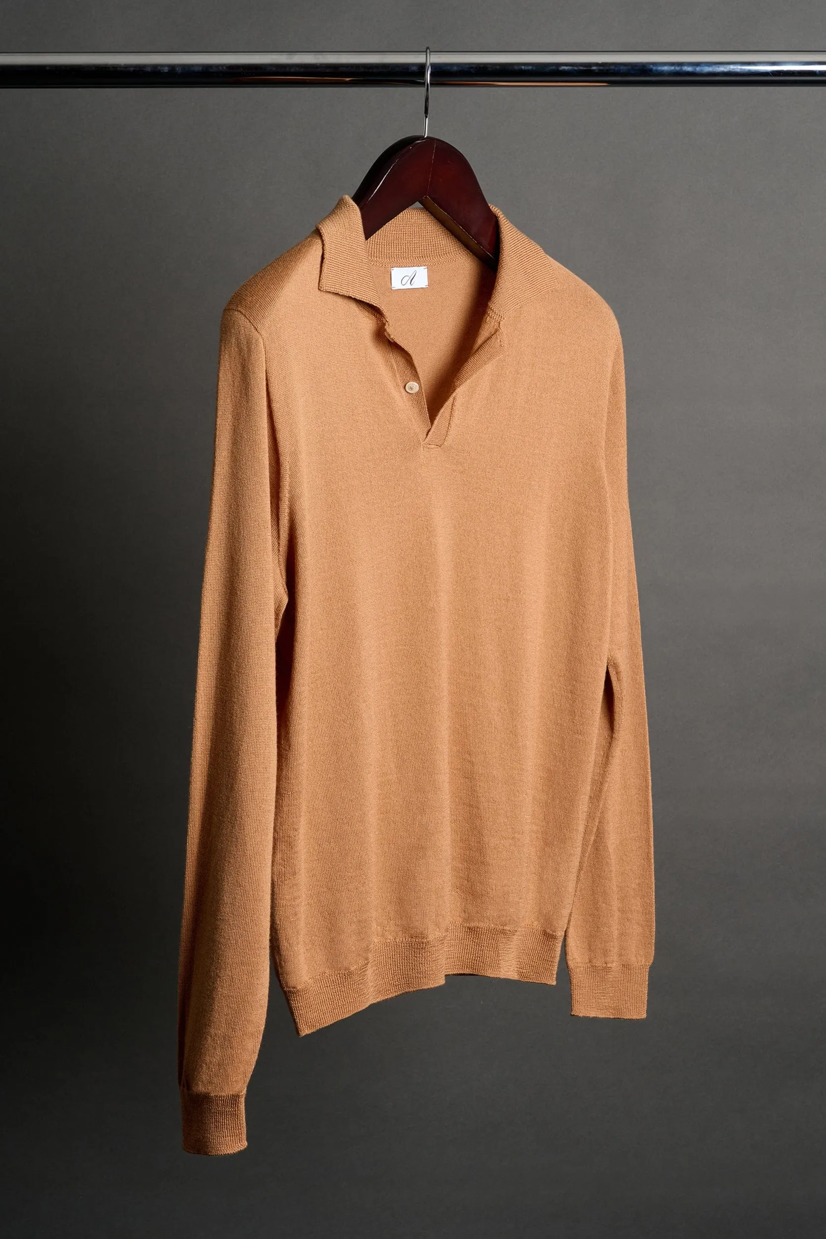 Johnny Fine Merino Long-Sleeve Polo