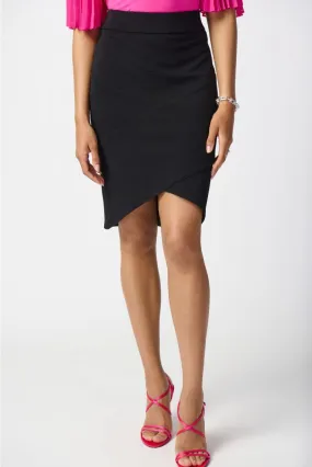 Joseph Ribkoff Black Stretch Jacquard Knit Pull On Tulip Pencil Skirt 241246