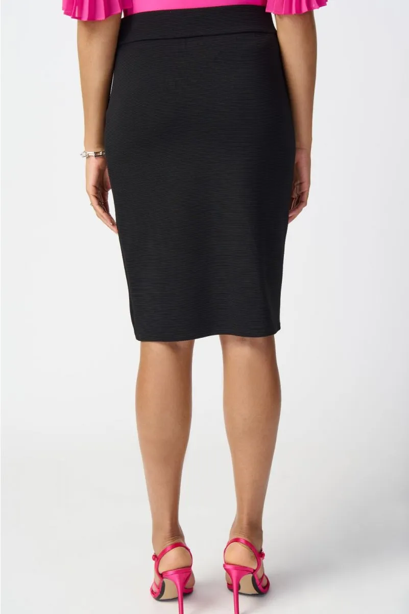 Joseph Ribkoff Black Stretch Jacquard Knit Pull On Tulip Pencil Skirt 241246