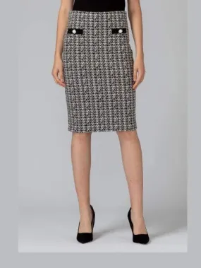 Joseph Ribkoff Houndstooth Skirt Black and White 194832 272