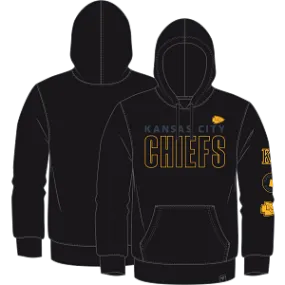 Kansas City Chiefs Fanatics Black/Gold TRENCHED Pullover Hoodie - FANATICS