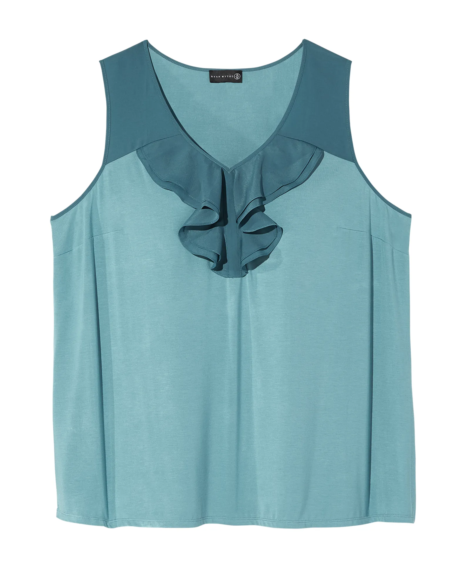 Kenzie Sleeveless Ruffle Tank | Turquoise