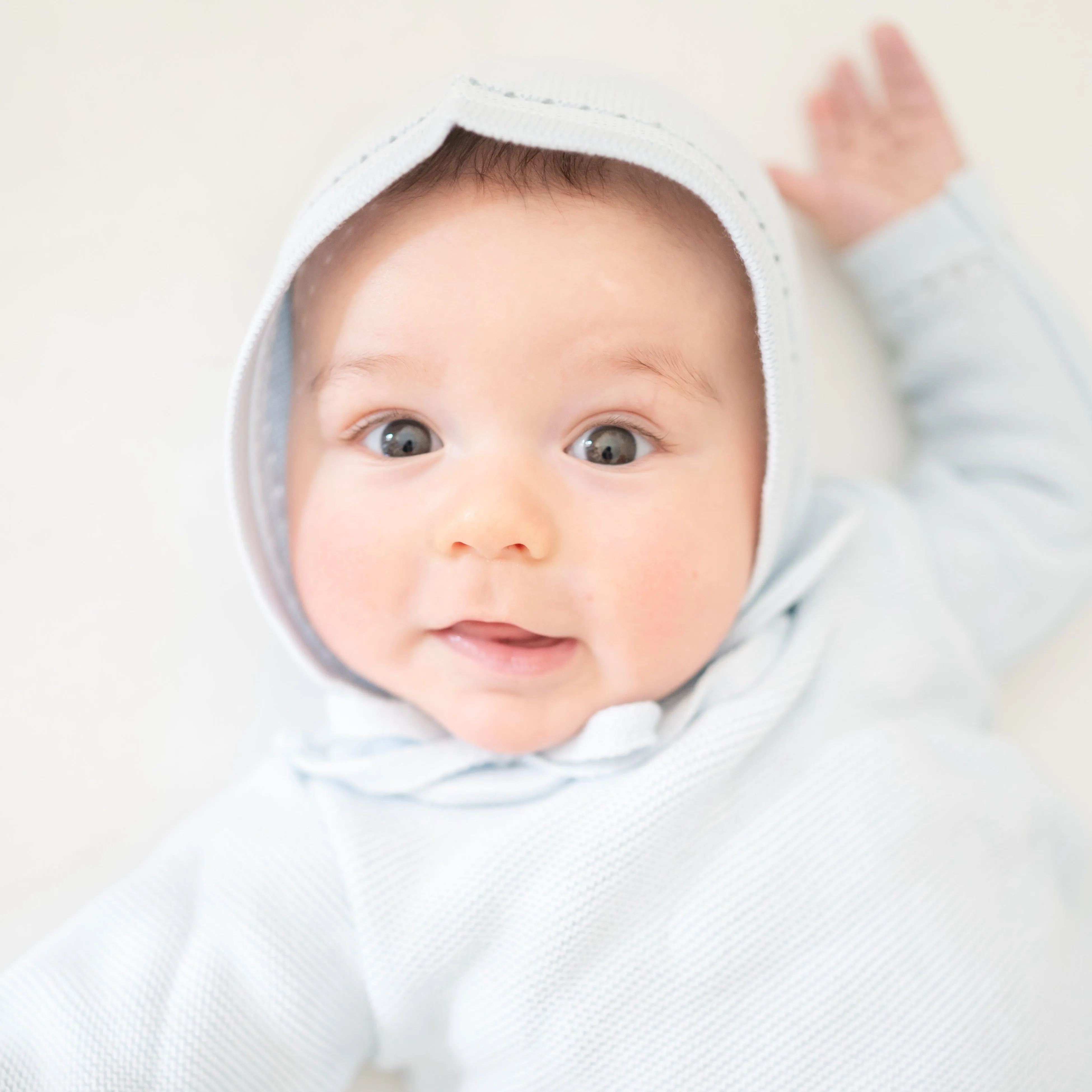 Knit Baby Boy Sweater & Stockings Set - Light Blue