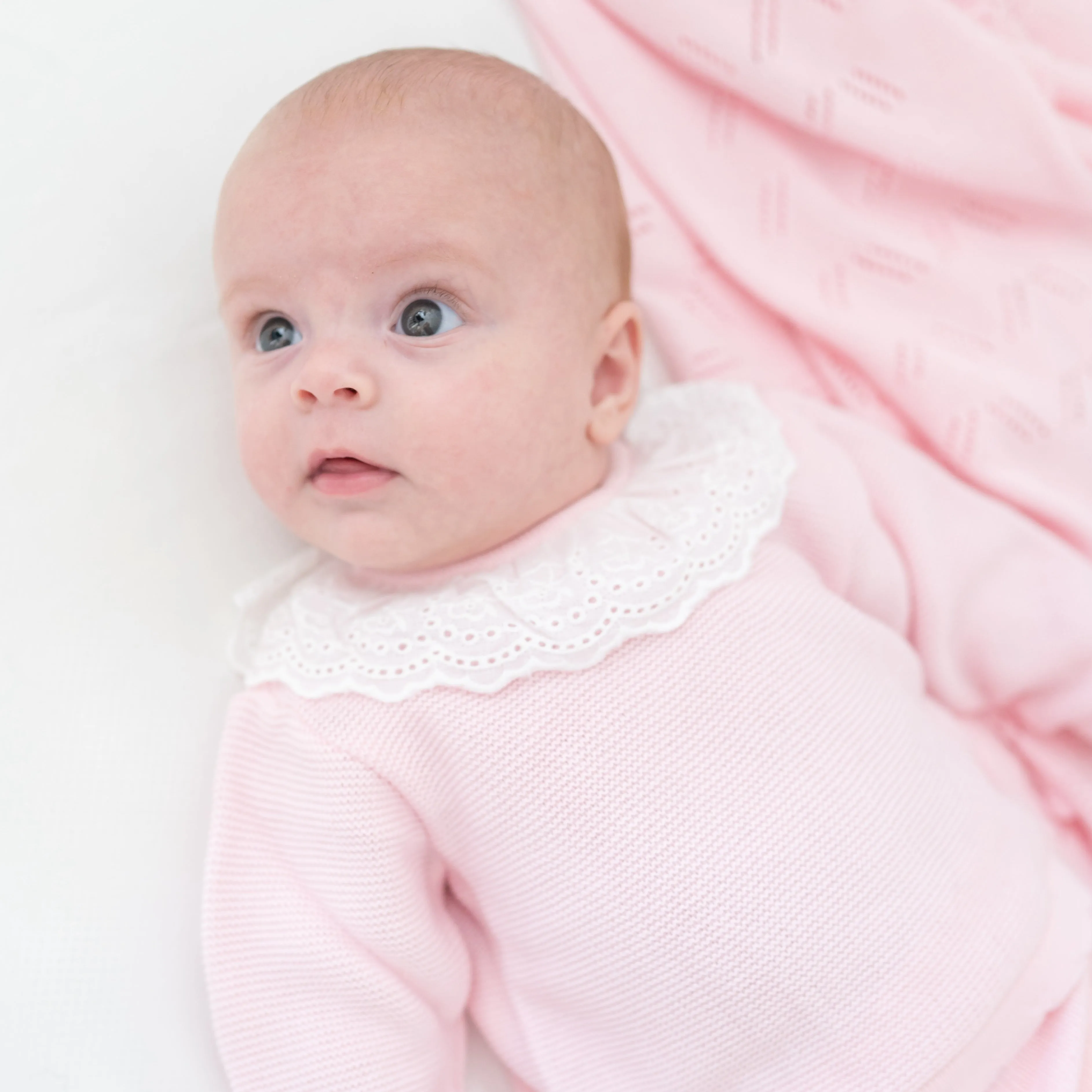 Knit Baby Girl Sweater & Stockings Set - Pink