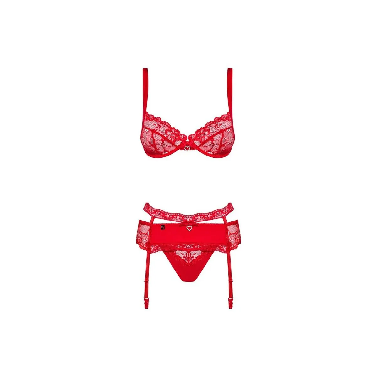 Lace Underwear Set Obsessive Heartina Red S/M