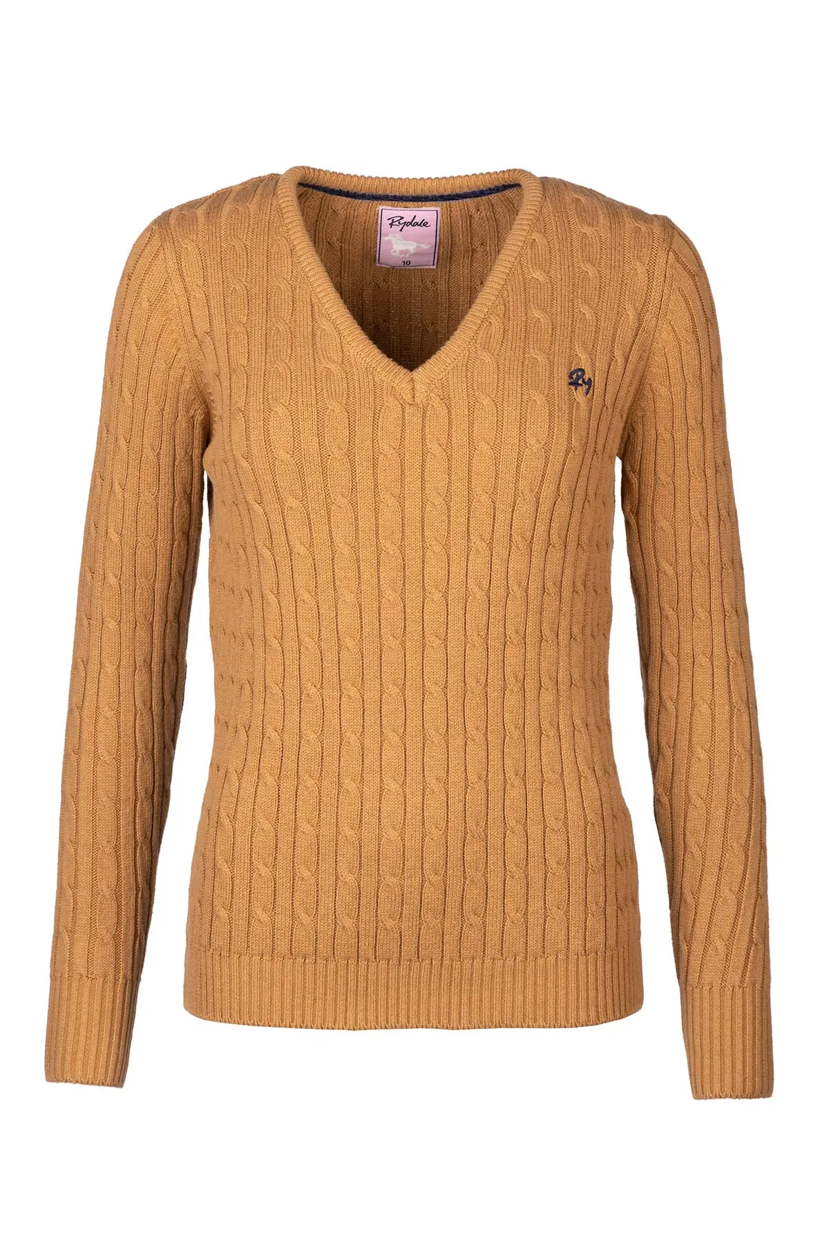 Ladies V Neck Cable Knit Jumper - Emma