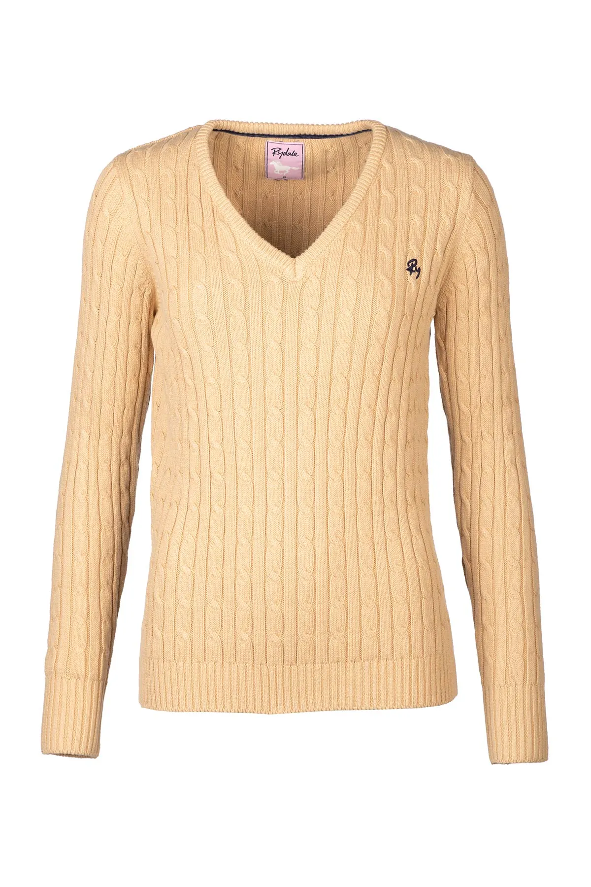 Ladies V Neck Cable Knit Jumper - Emma