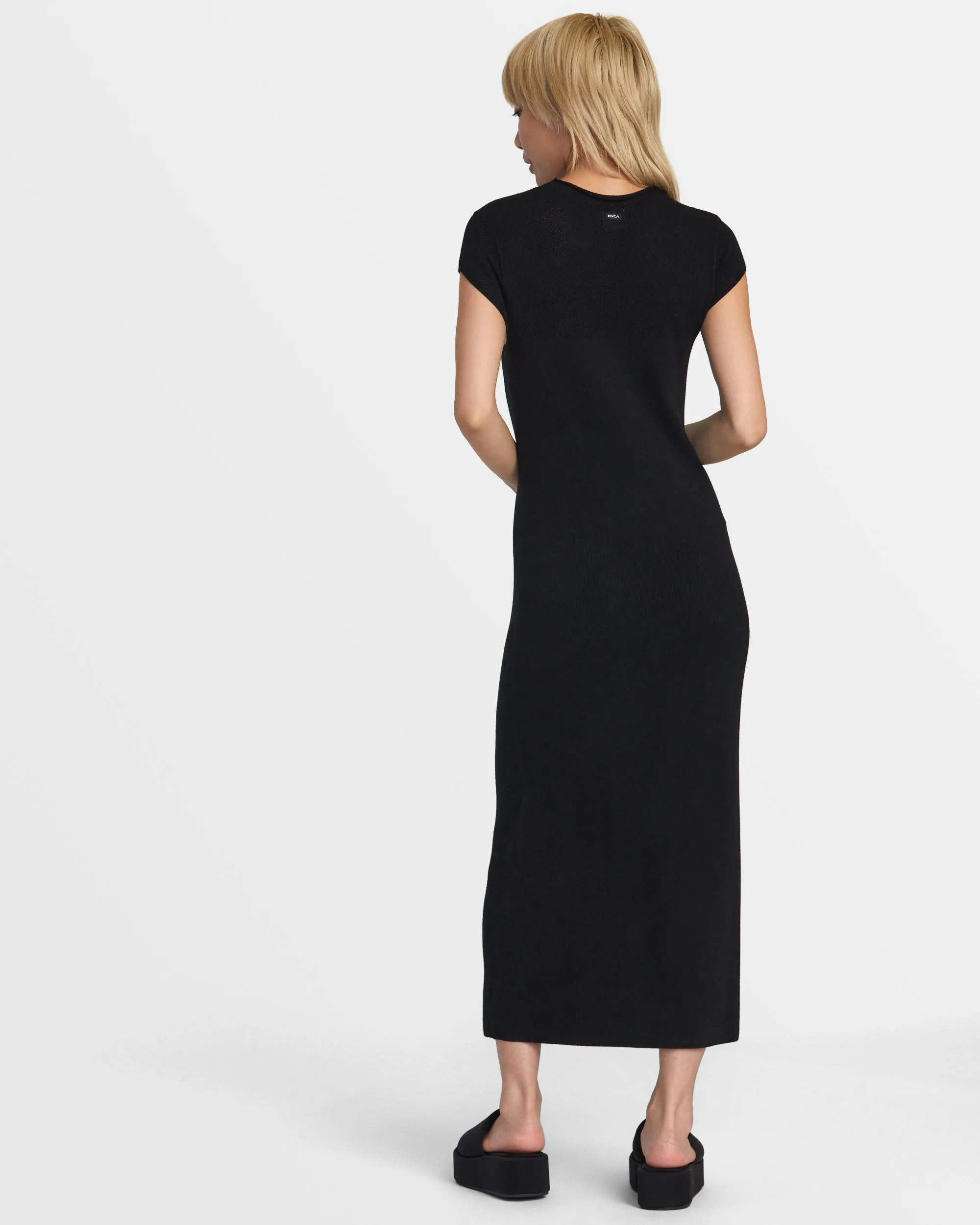 Lately Solid Sweater Dress - Black