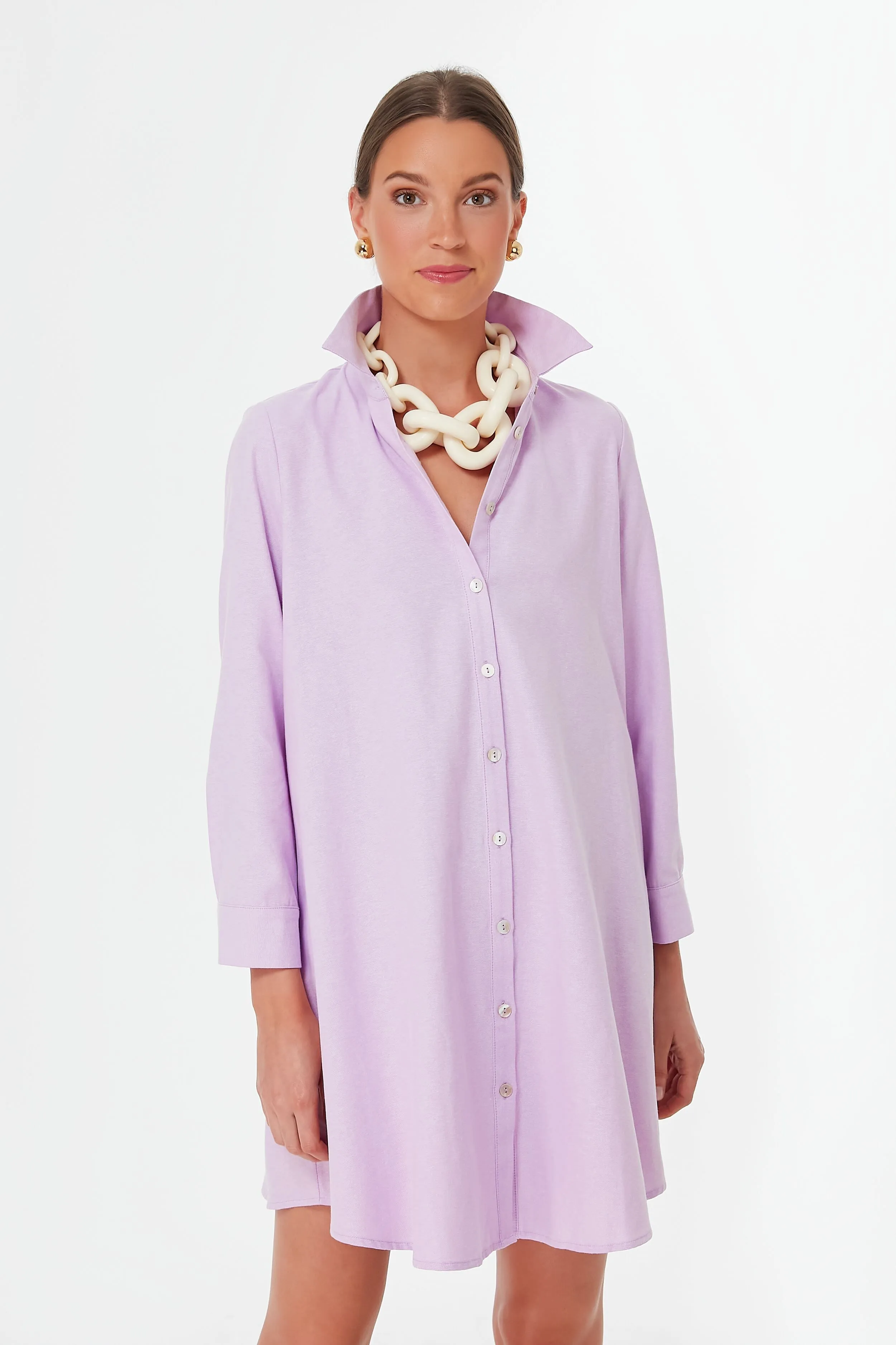 Lavender Oxford Harris Shirt Dress