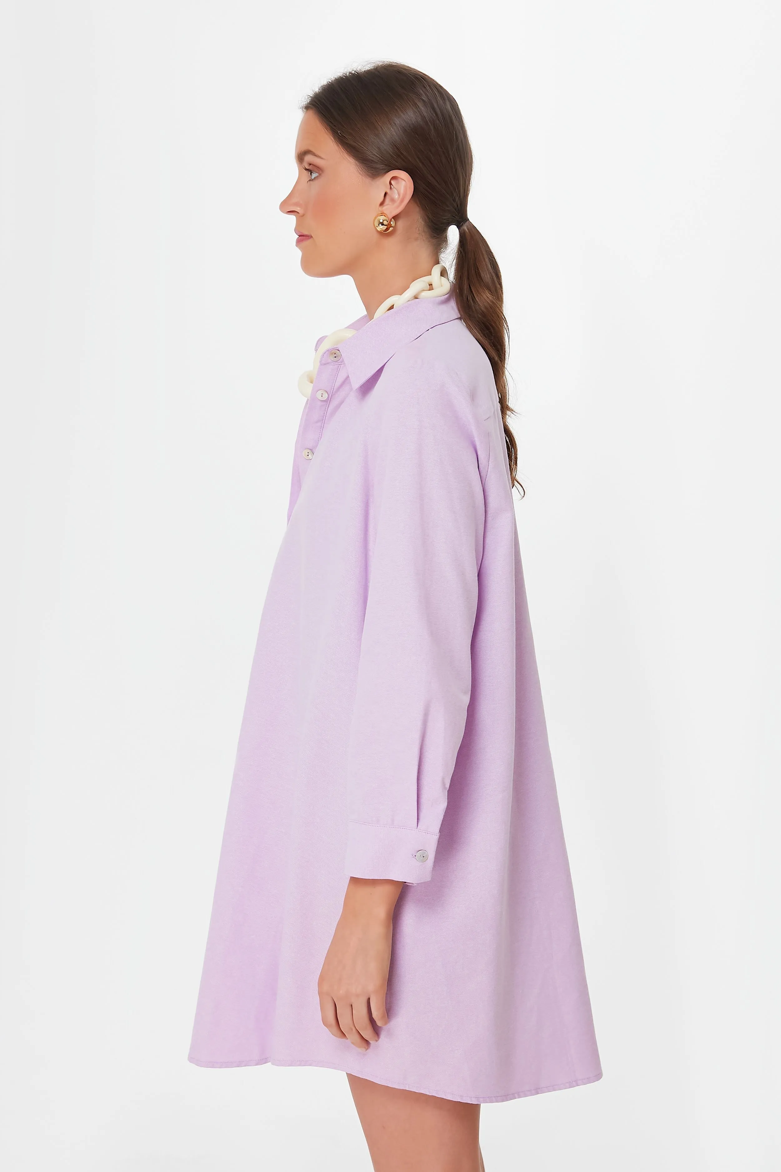 Lavender Oxford Harris Shirt Dress