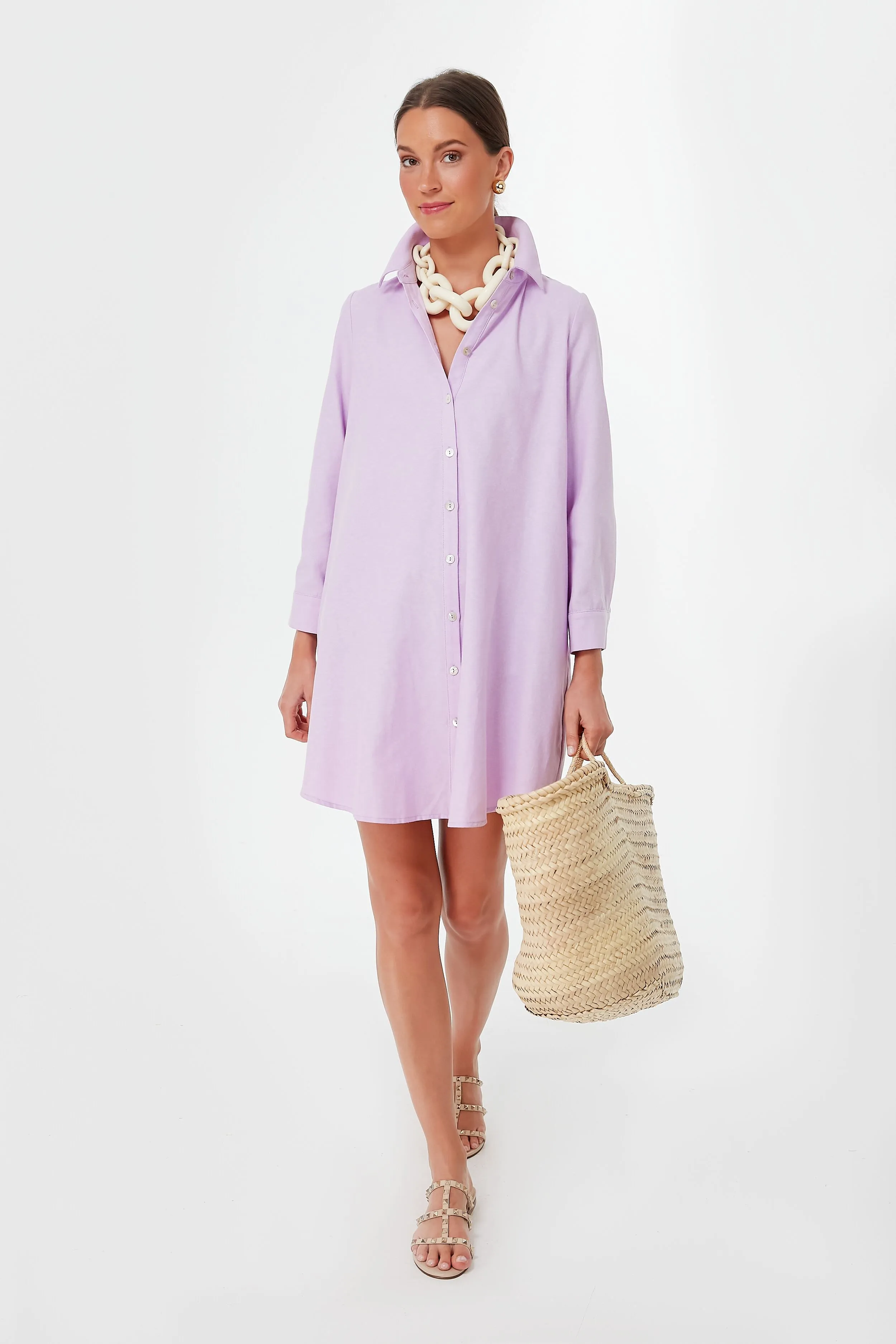 Lavender Oxford Harris Shirt Dress