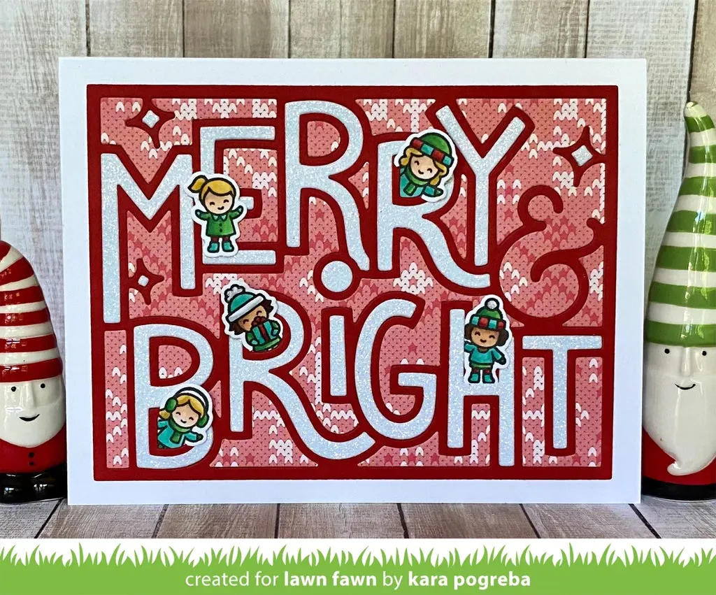 Lawn Fawn - giant outlined merry & bright - lawn cuts