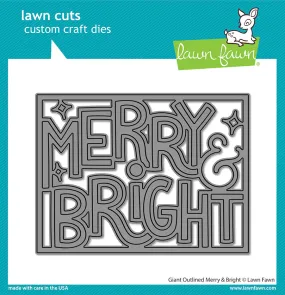 Lawn Fawn - giant outlined merry & bright - lawn cuts