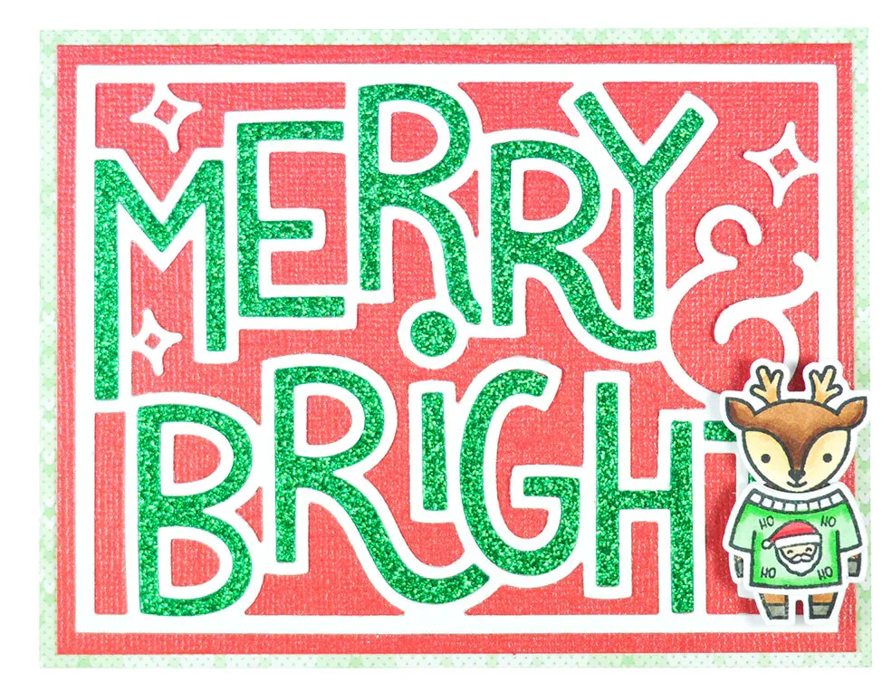 Lawn Fawn - giant outlined merry & bright - lawn cuts