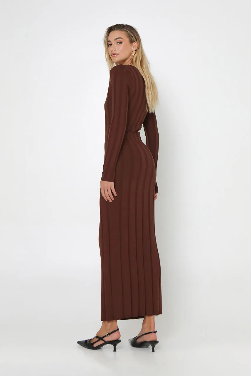 Lily Knit Maxi Dress | Coffee