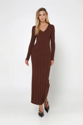 Lily Knit Maxi Dress | Coffee