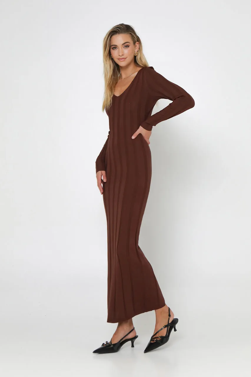 Lily Knit Maxi Dress | Coffee