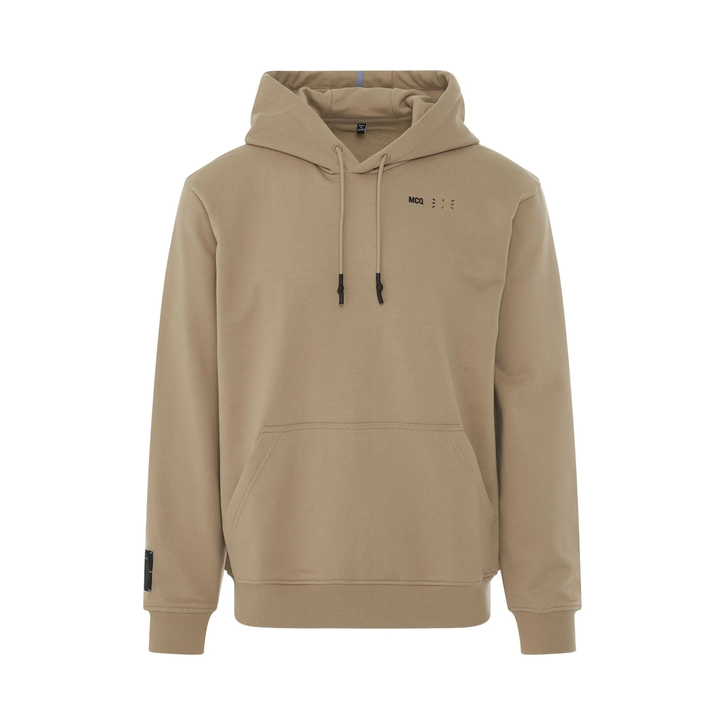 Logo Print Pull Over Hoodie in Wild Mushroom