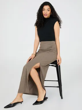 Long Pencil Skirt With Front Slit