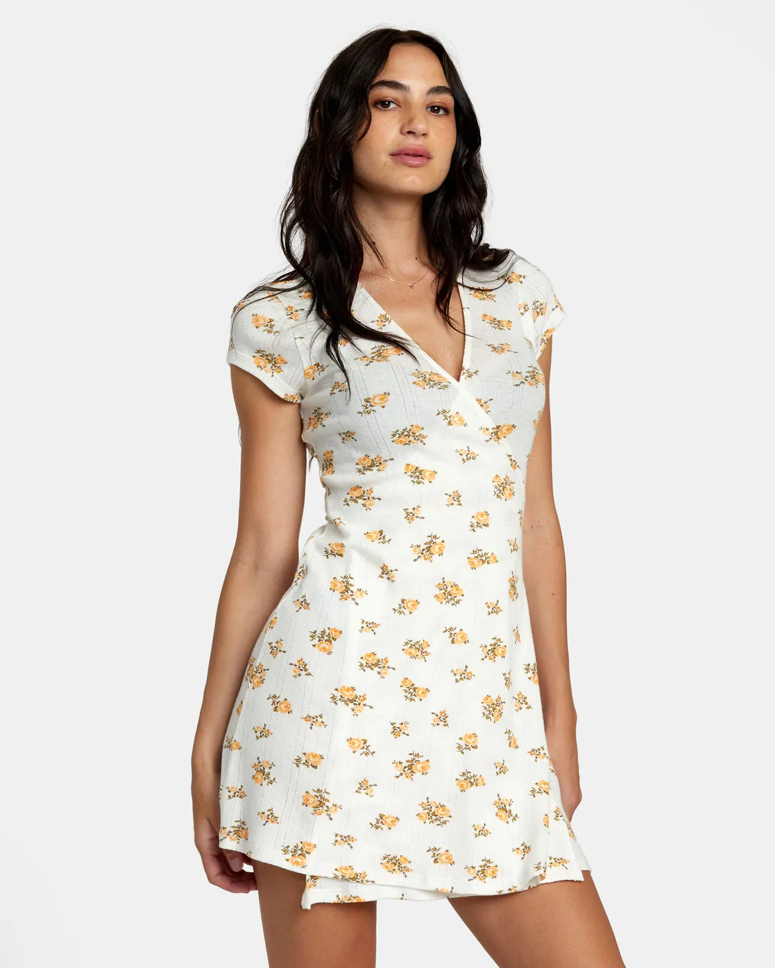 Maddy Pointelle Wrap Dress - Whisper White