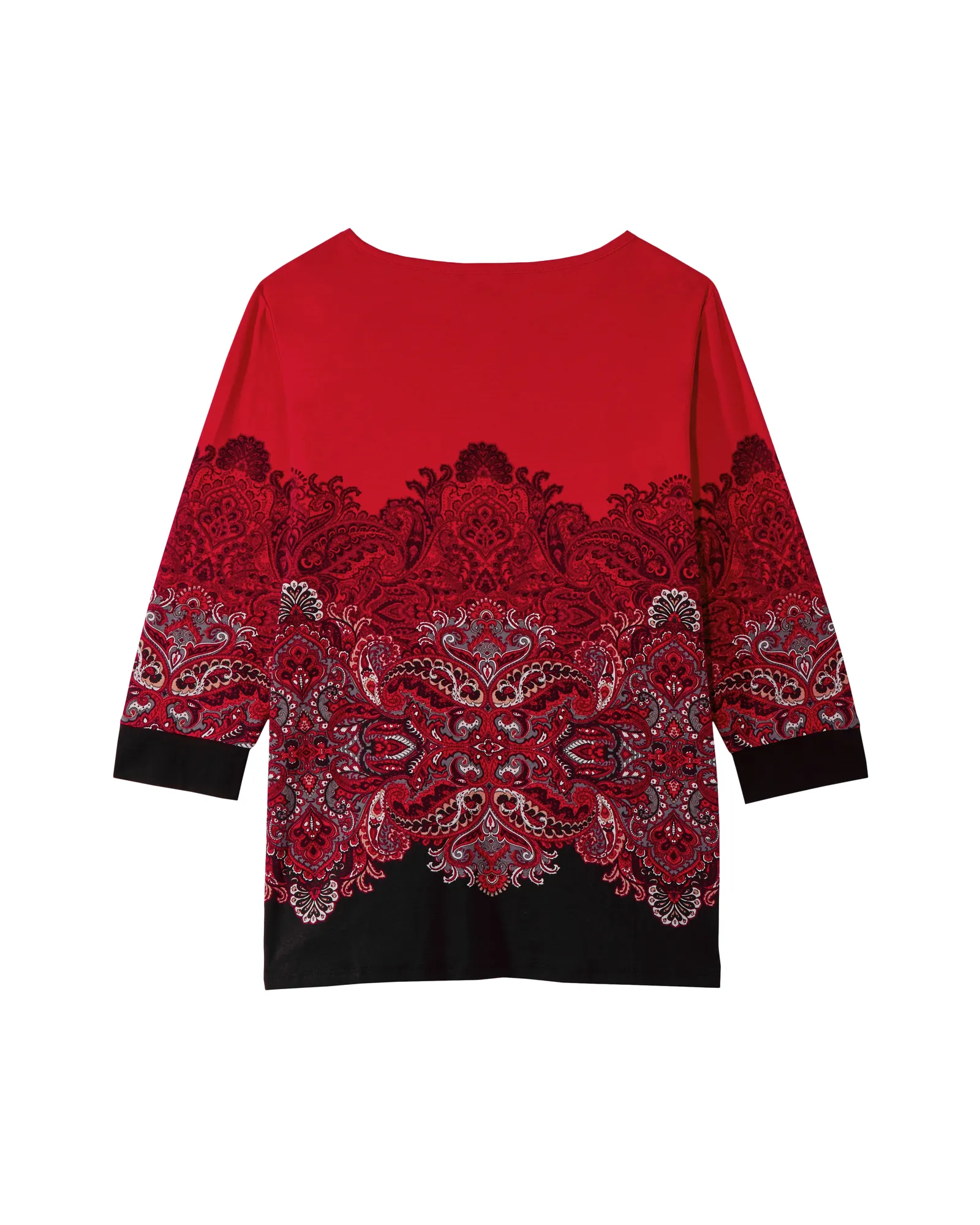 Marilyn Cotton Placement Print Top | Red / Black