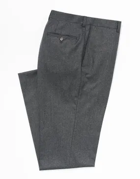 MED GREY WOOL FLANNEL TROUSERS