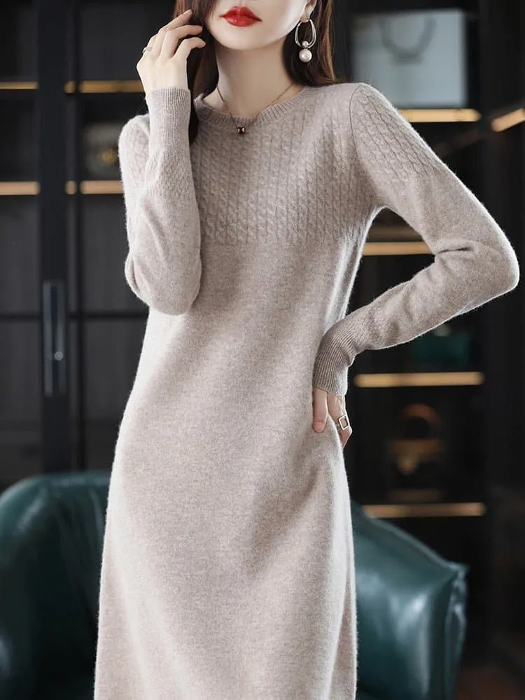 Merino Wool Winter Dress - Superior Warmth & Timeless Style | Cozy & Breathable Knitted Dress for Women