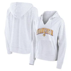 Minnesota Vikings Women's Striped Notch Neck Pullover Hoodie