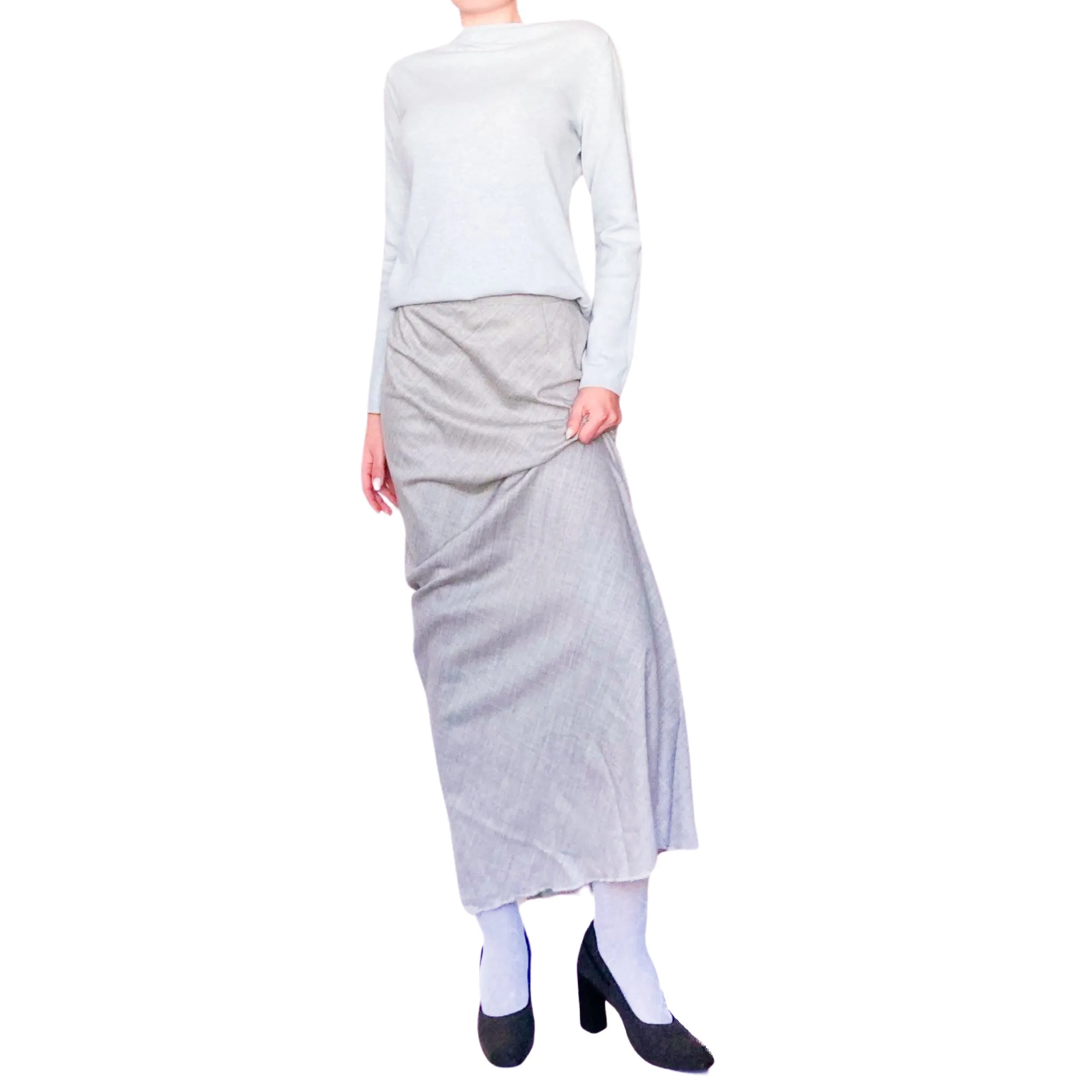 Miu Miu F/W 1997 woolen maxi skirt