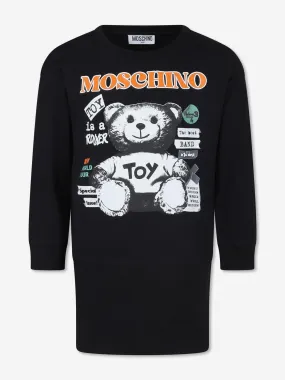 Moschino Girls Teddy Bear Sweater Dress in Black