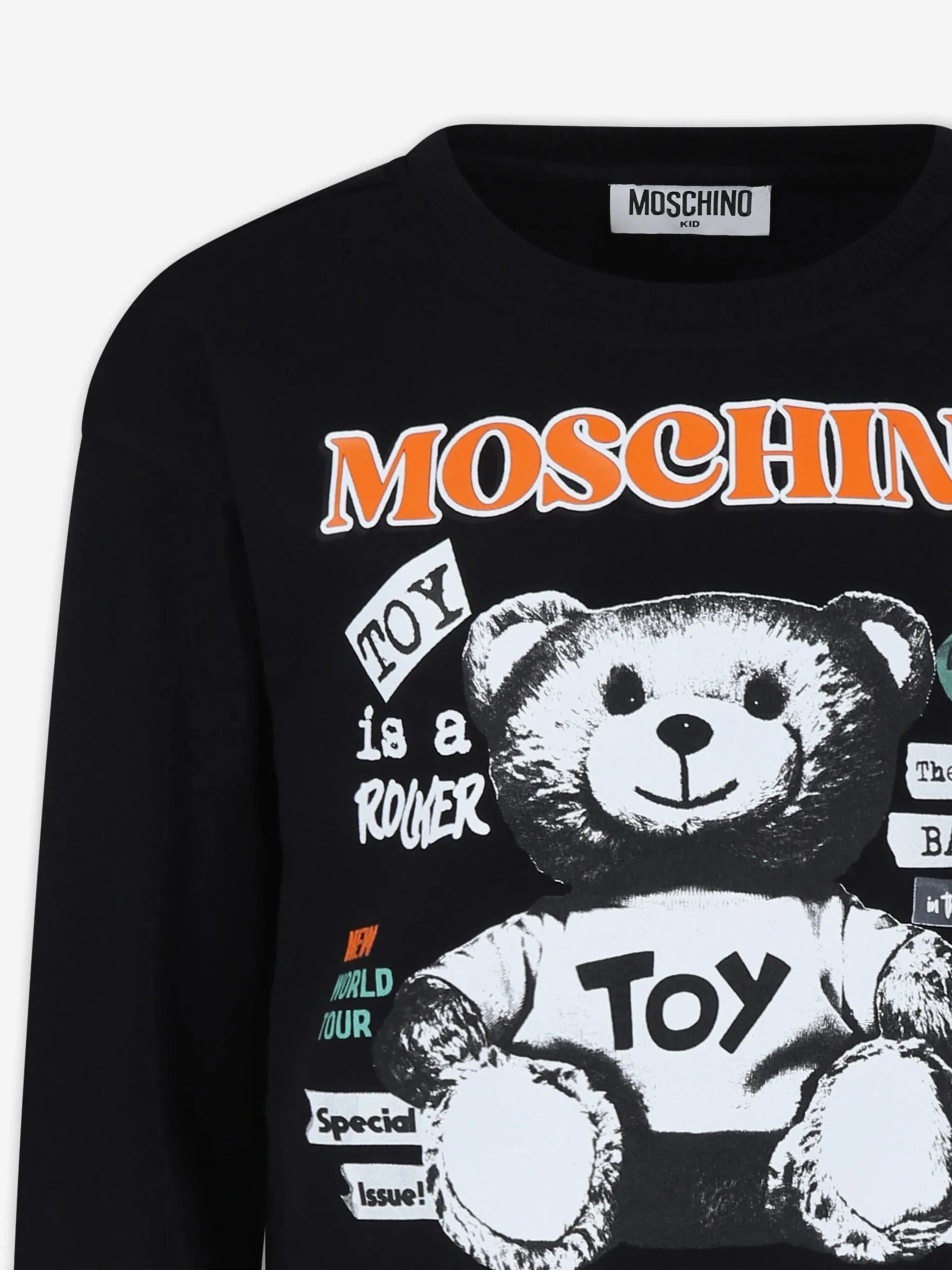 Moschino Girls Teddy Bear Sweater Dress in Black