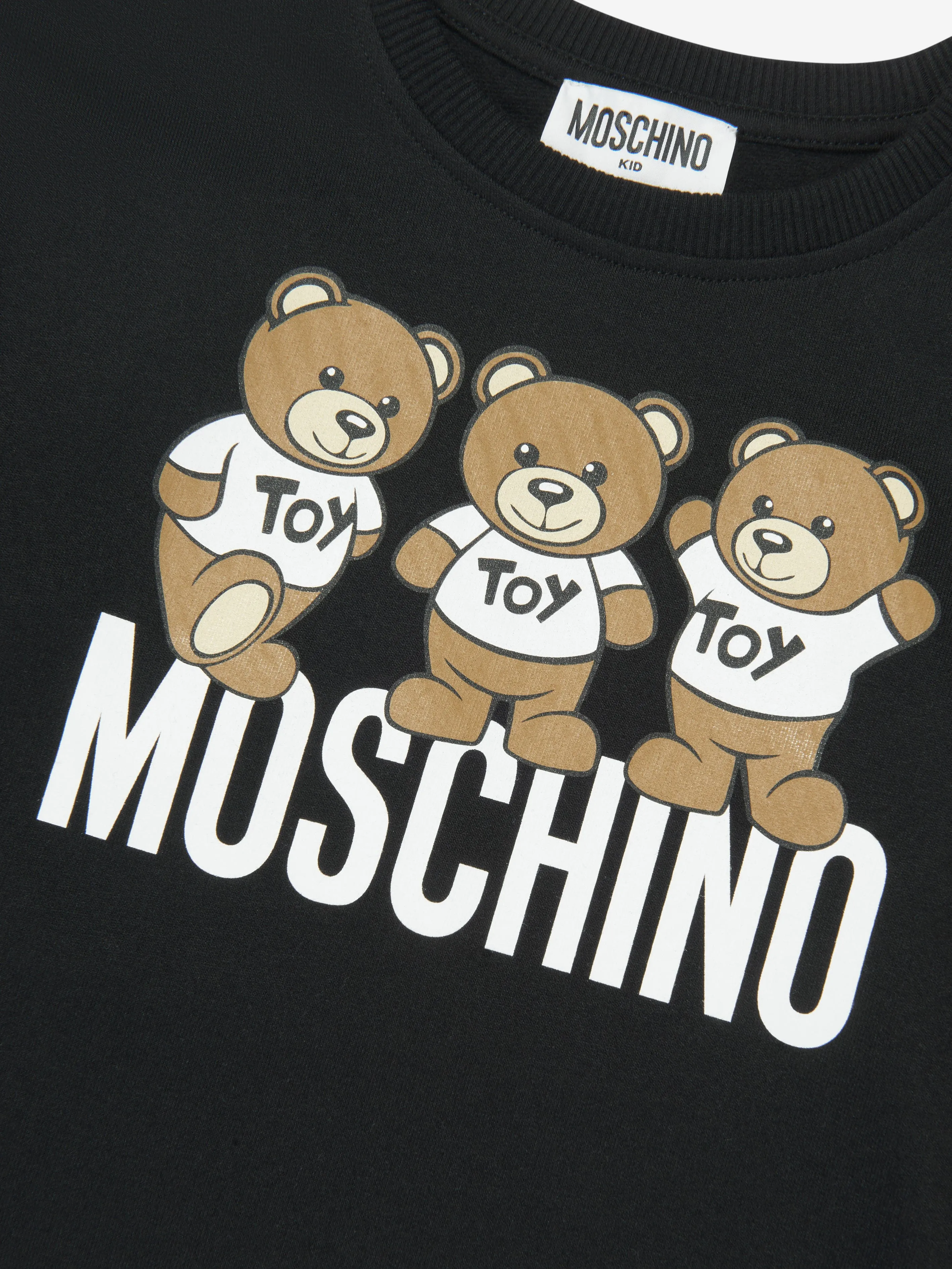 Moschino Girls Teddy Logo Sweater Dress in Black