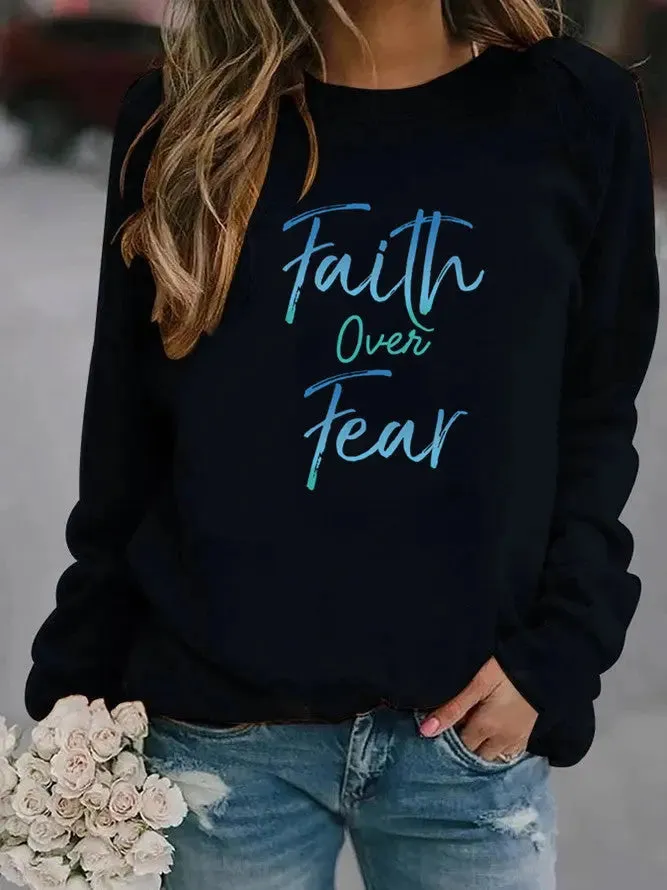 Motivational Clothing Faith Over Fear Sweater