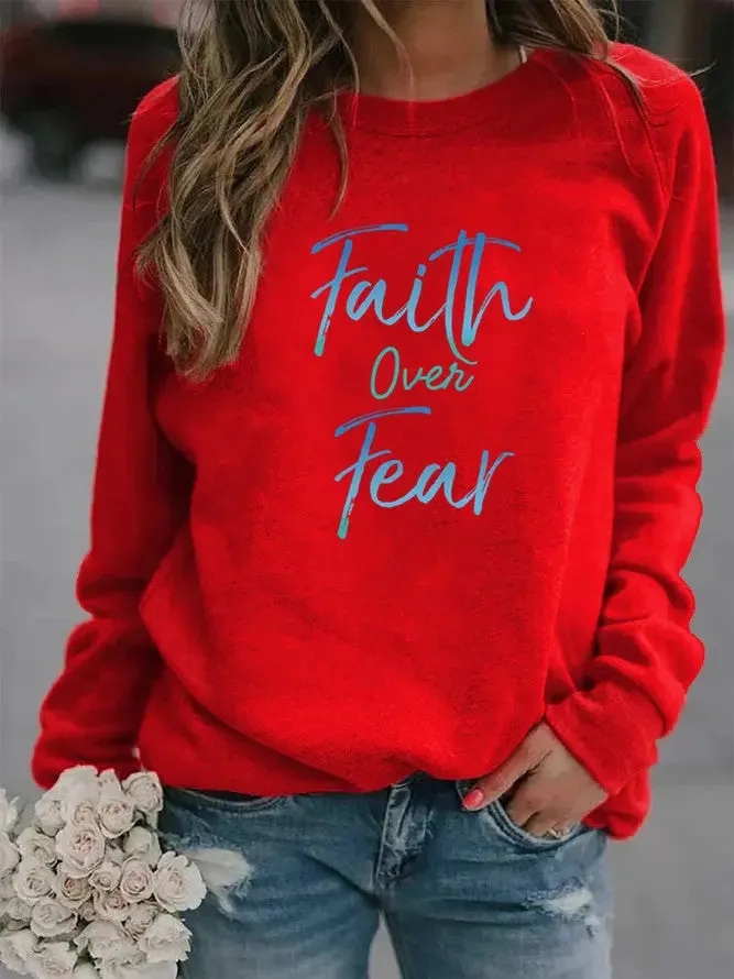 Motivational Clothing Faith Over Fear Sweater