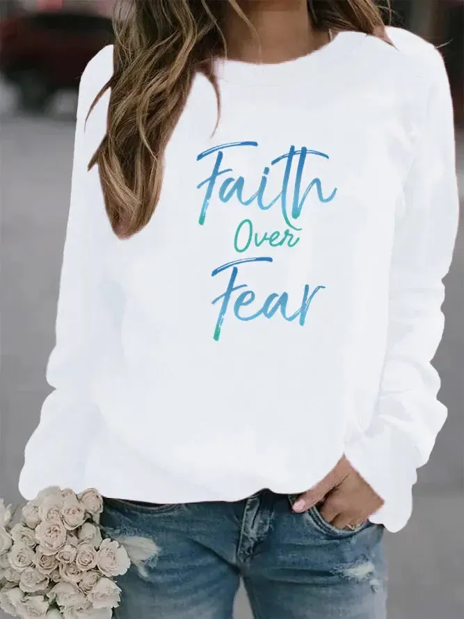 Motivational Clothing Faith Over Fear Sweater