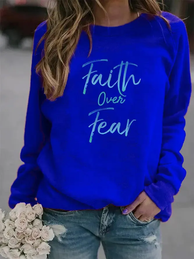 Motivational Clothing Faith Over Fear Sweater