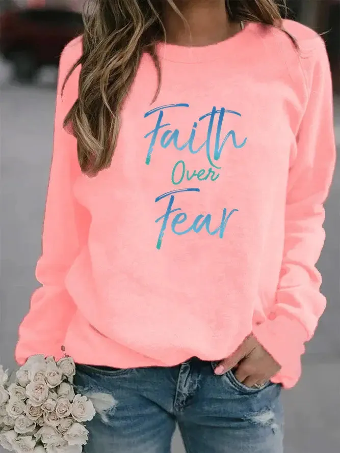 Motivational Clothing Faith Over Fear Sweater