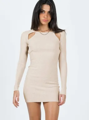 Neruda Knit Mini Dress Beige