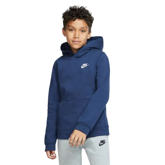 Nike Sportswear Club Boys Training Hoody Navy/White