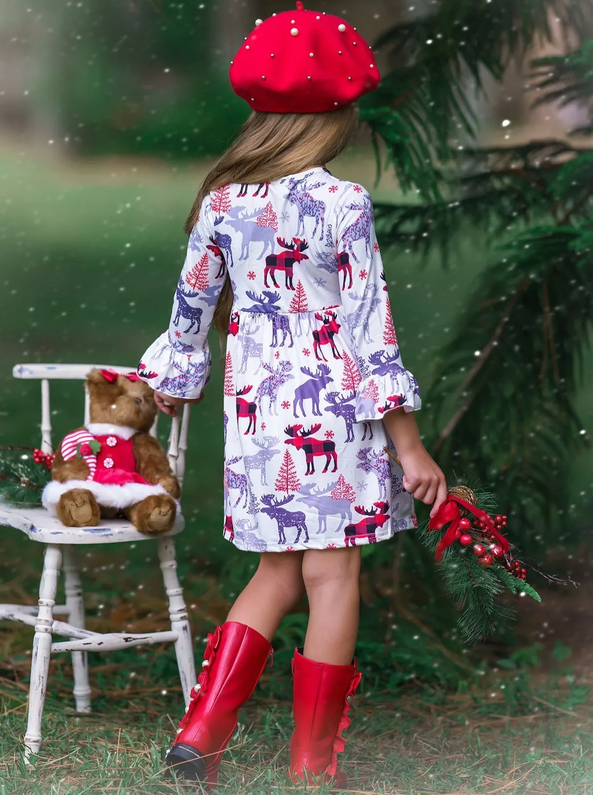 Oh My Deer! Ruffle Dress