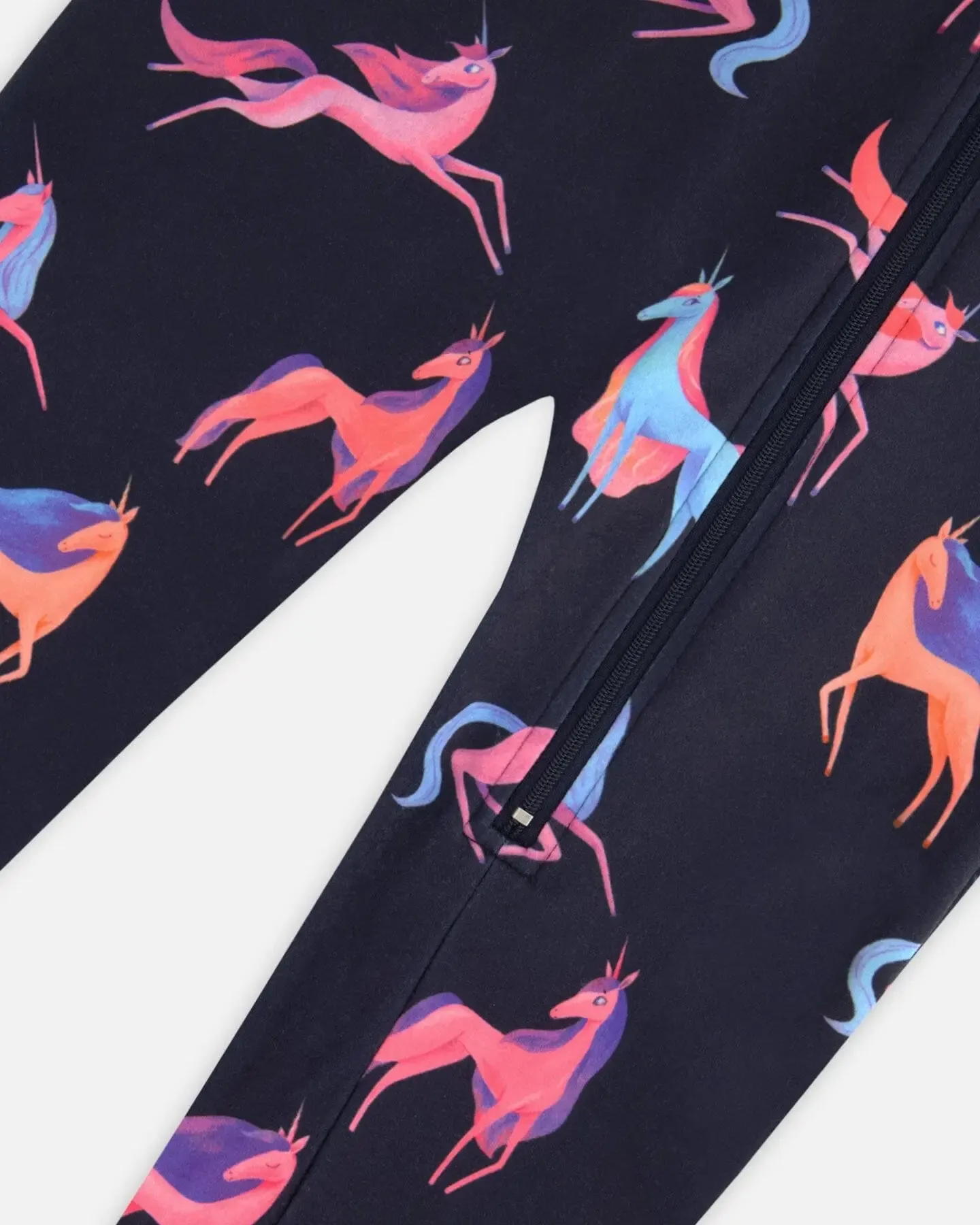 One Piece Thermal Underwear Navy Printed Unicorn