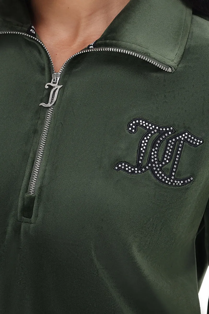 Oversized Small Bling Quarter Zip Pullover