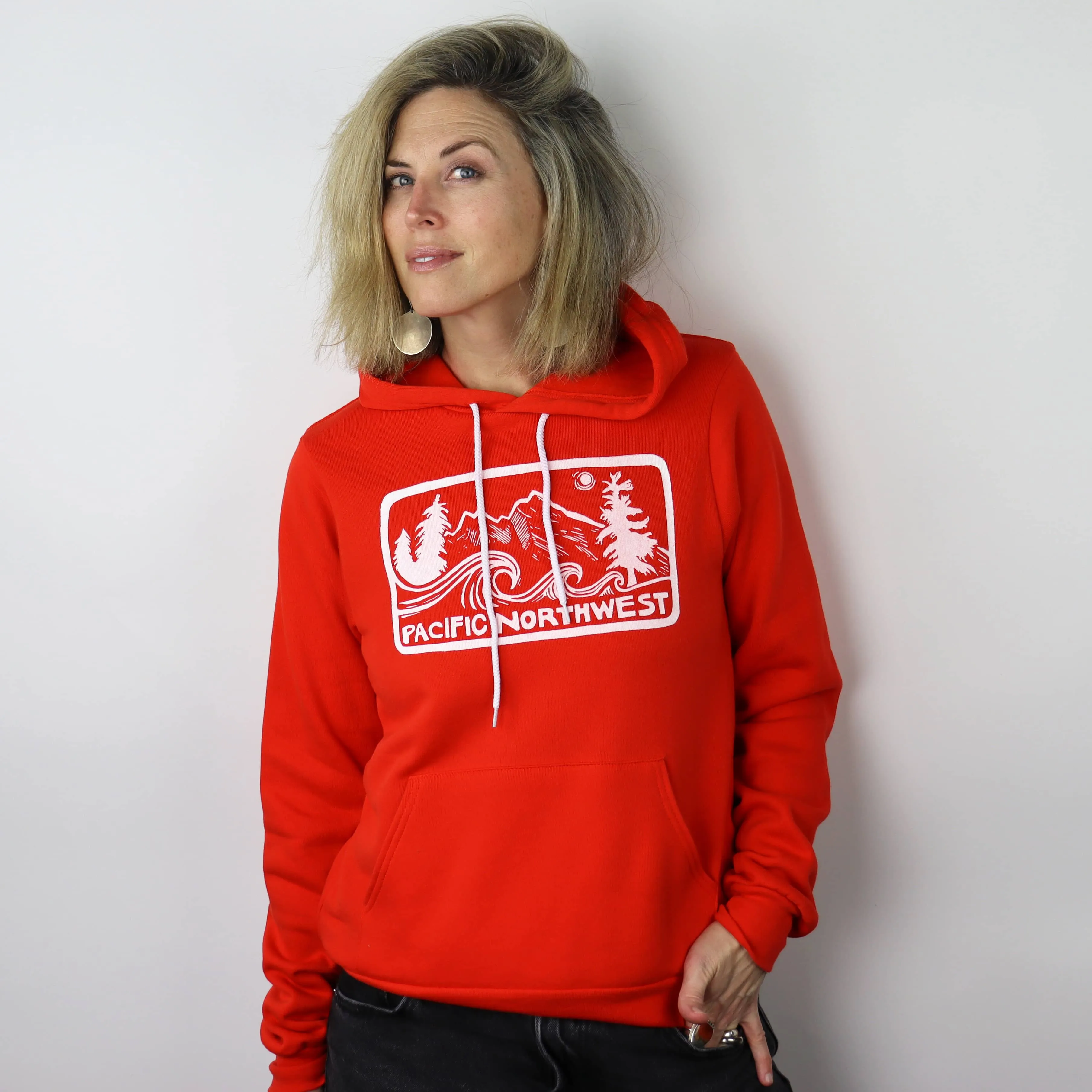 Pacific Northwest Vol. 2 Unisex Pullover Hoodie in Poppy Red