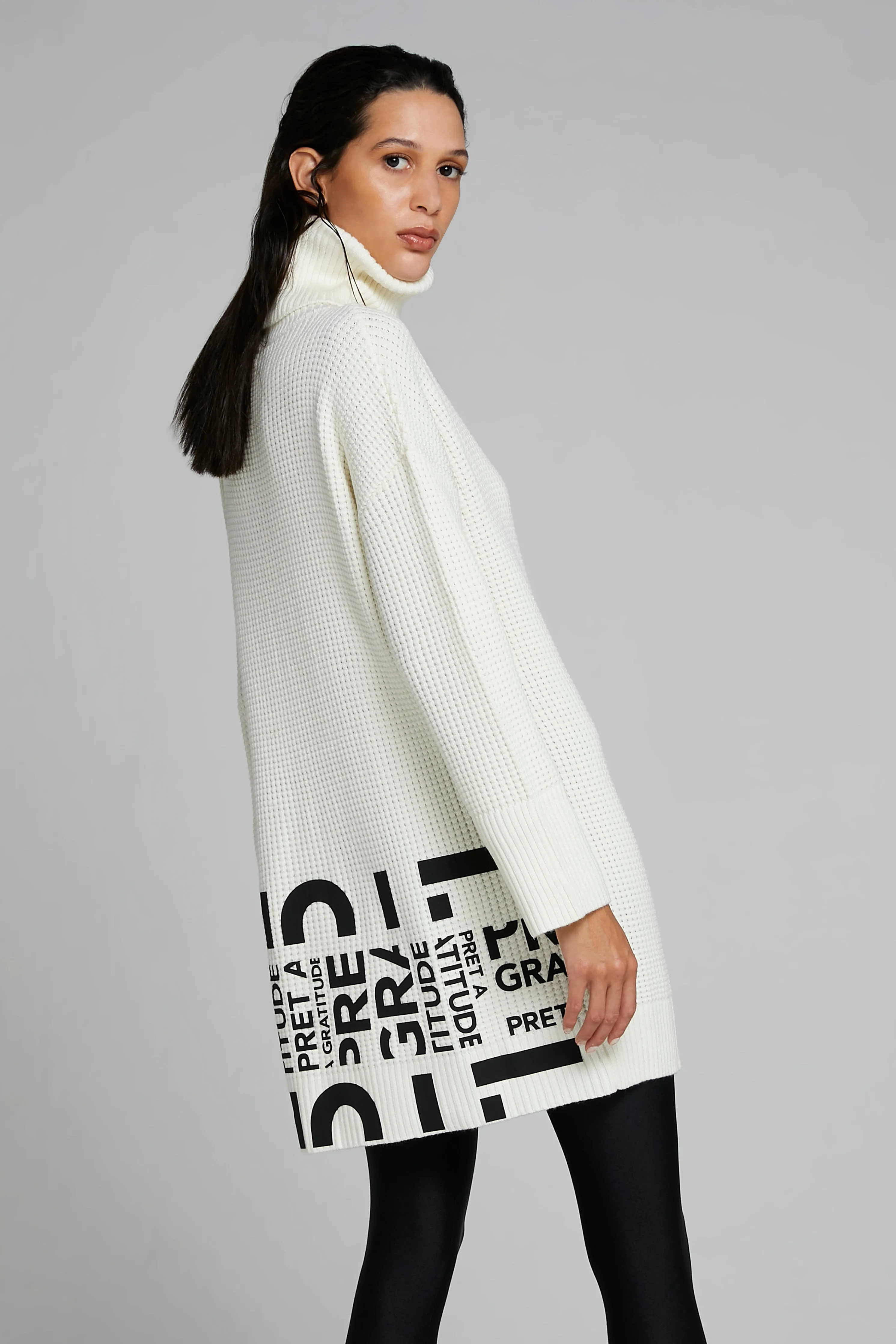 PAG TURTLENECK KNIT SWEATER DRESS