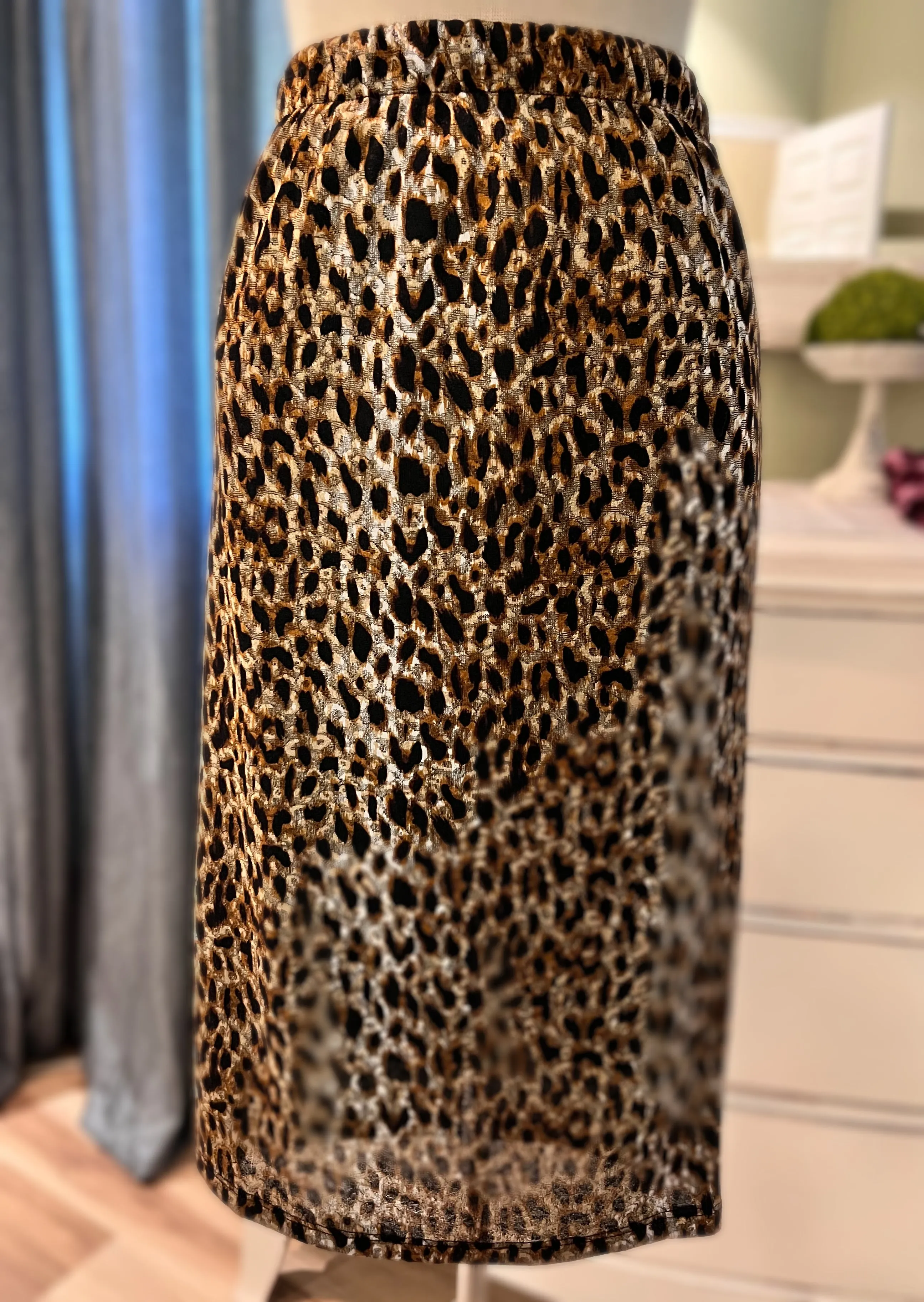 Pencil Skirt-Bronze Leopard